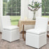 Diane Performance Dining Side Chair with Casters - White Upholstered Dining Chair | Modern Dining Chairs | Kinwell Furniture | Performance Fabric Dining Chairs